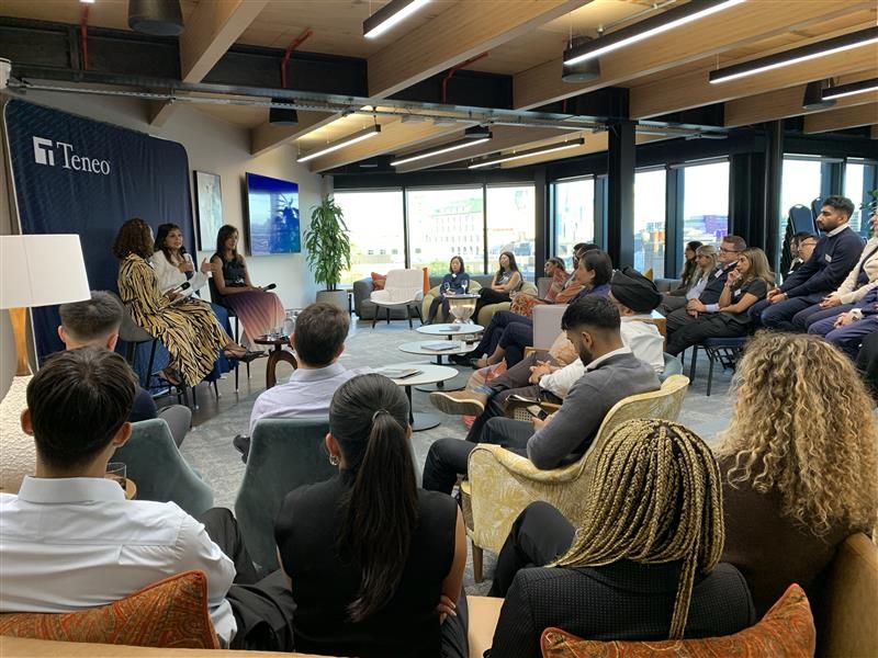 Neelu on a panel at Teneo