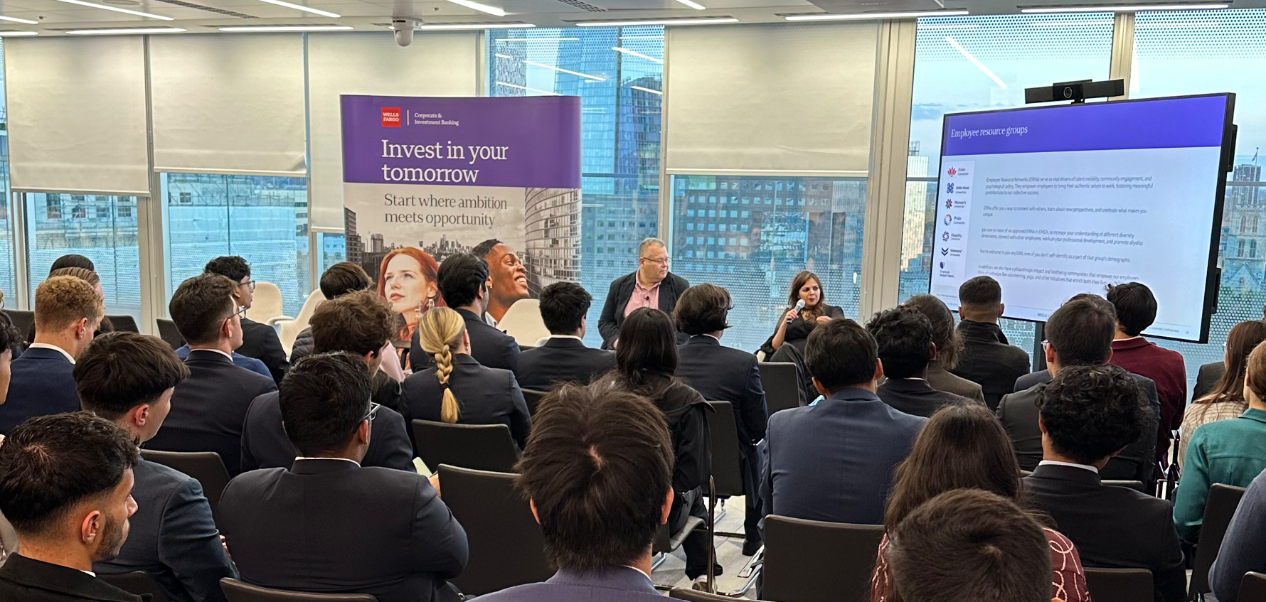 Neelu speaking at Wells Fargo